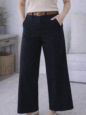 Old Navy High Rise Wide Leg Pants Black Size 6 Adjustable Waist